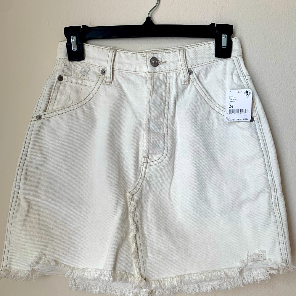 Free people women’s jean skirt high rise - size 24 NEW
